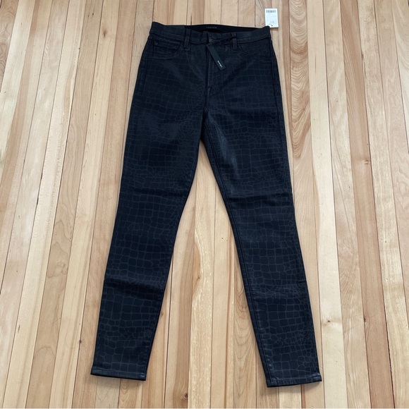 NWOT J Brand Leenah High-Rise Ankle Skinny Stretch Caiman Print Pants - Sz 29 - Picture 2 of 14
